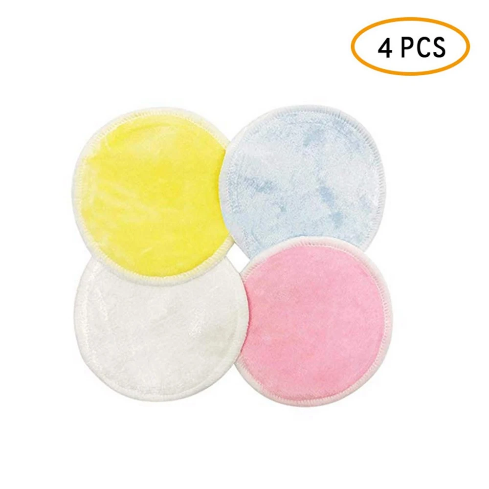 

4Pcs/lot Reusable Make up Facial Remover Cotton Pads Puff Double layer Nail Art Cleaning Wipe Pads Washable Natural Microfiber