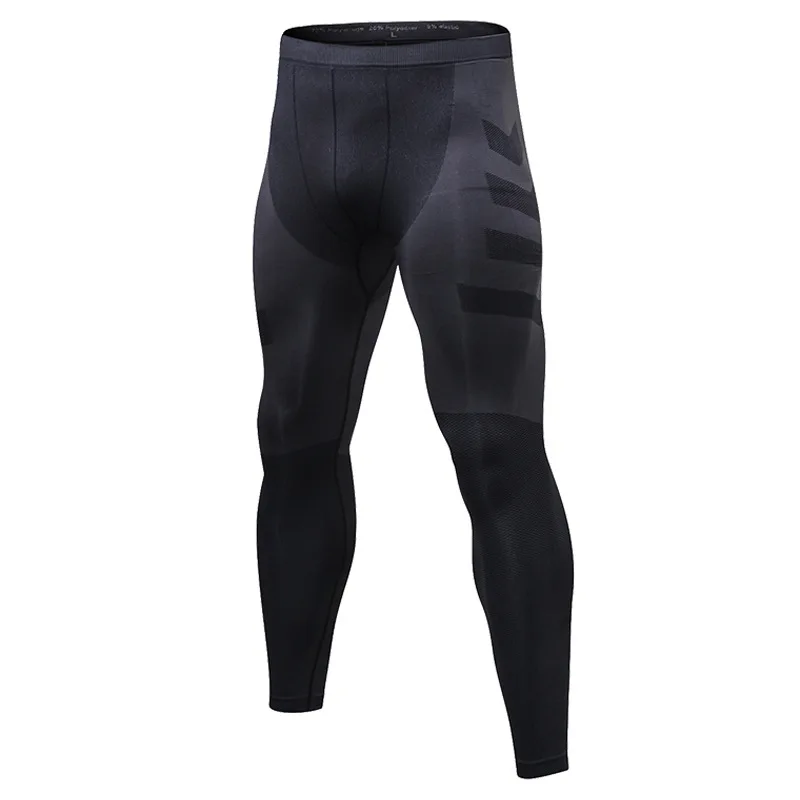

New Custom Fitness Tights Sportwear Sweat GYM Compression Trousers Sport Leggings Men Black Pants Running Quick-drying trousers