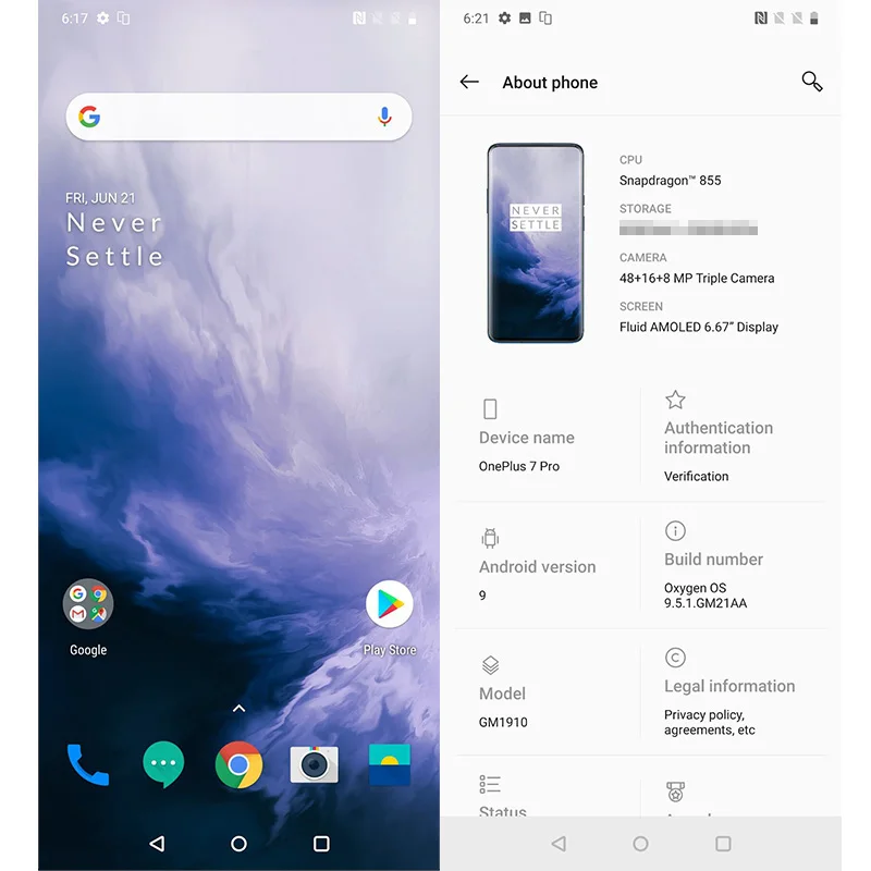 Смартфон OnePlus 7 Pro глобальная версия 6 ГБ+128 ГБ тройная камера 48 Мп Snapdragon 855 67