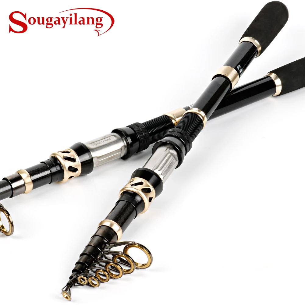 

Sougayilang Telescopic Fishing Rod 1.8M-3.3M Carbon Fiber Portable Travel Spinning Fishing Pole for Saltwater Freshwater Fishing