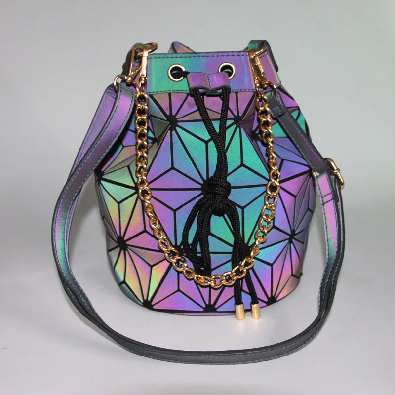 

Fashion Luminous Women Handbag Bags Casual Geometry Folding Women Shoulder Bags Totes Ladies Chain Messenger Bag Female Purses