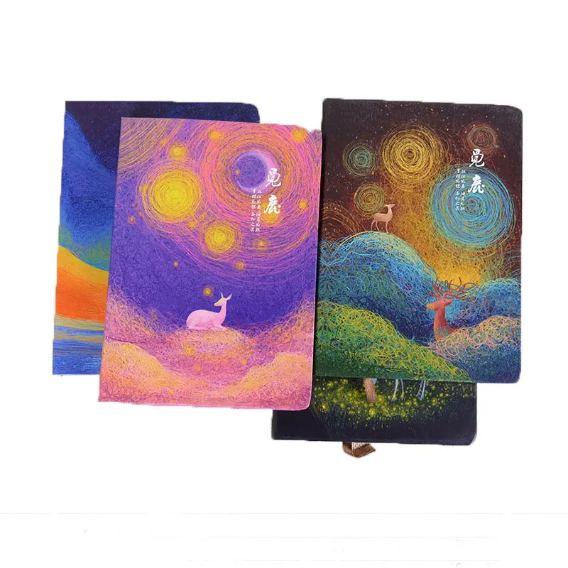 Korean-Diary-Hard-Copybook-Notebook-86Sheets-Look-For-Deer-Creative-Notepad-Hardcover-Notebook-School-Supplies001