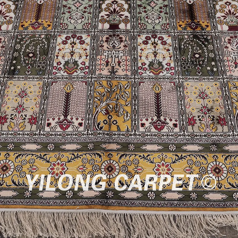 YILONG 6'x9' персидский ковер классический восточный все сезоны шелковый ковер ручной работы(YHW040B6x9