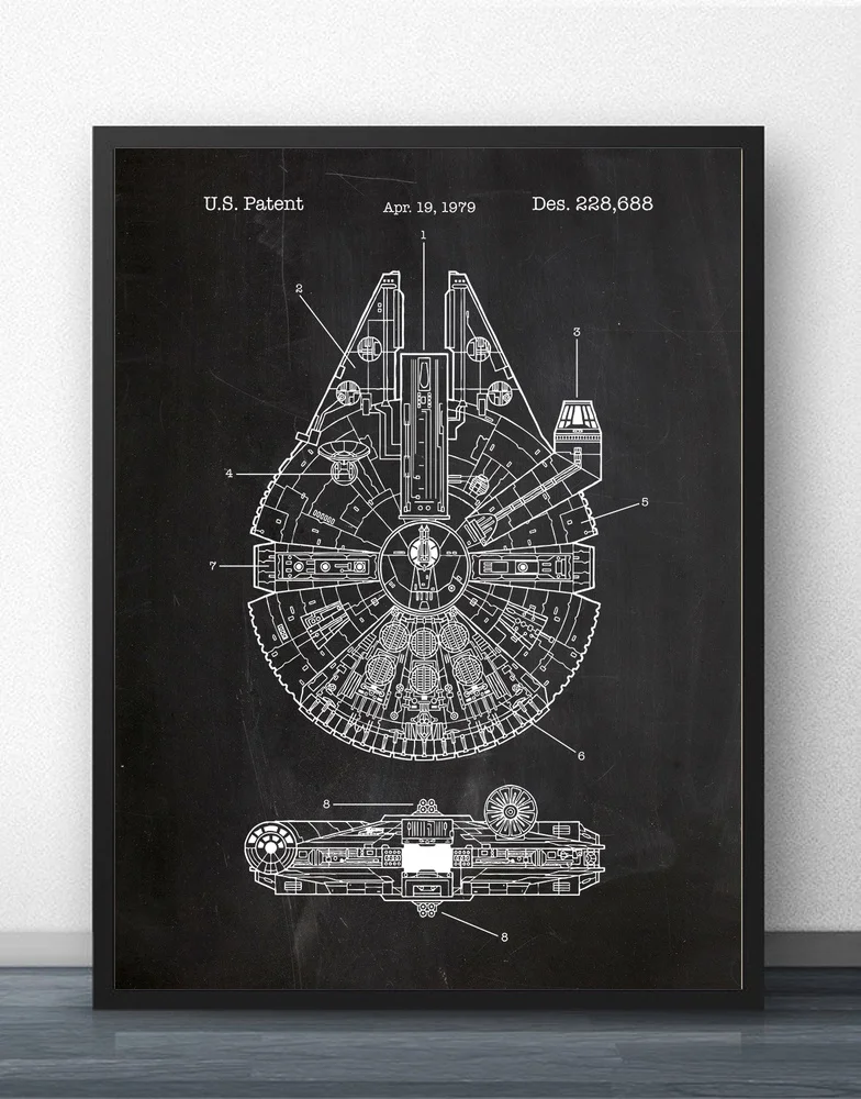 Звездные войны Сокол Тысячелетия x-wing план стены Книги по искусству Краски отпечатки холст Книги по искусству плакат масляной Картины для Гостиная без рамка