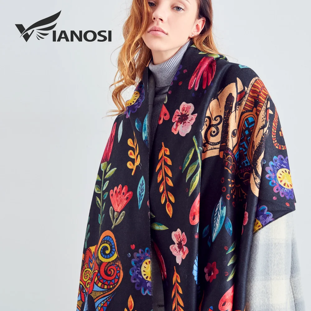 

[VIANOSI] Original Design Print Wool Scarf Women Warm Shawl Winter Fashion Bandana Women Thicken Luxury Bufanda Mujer
