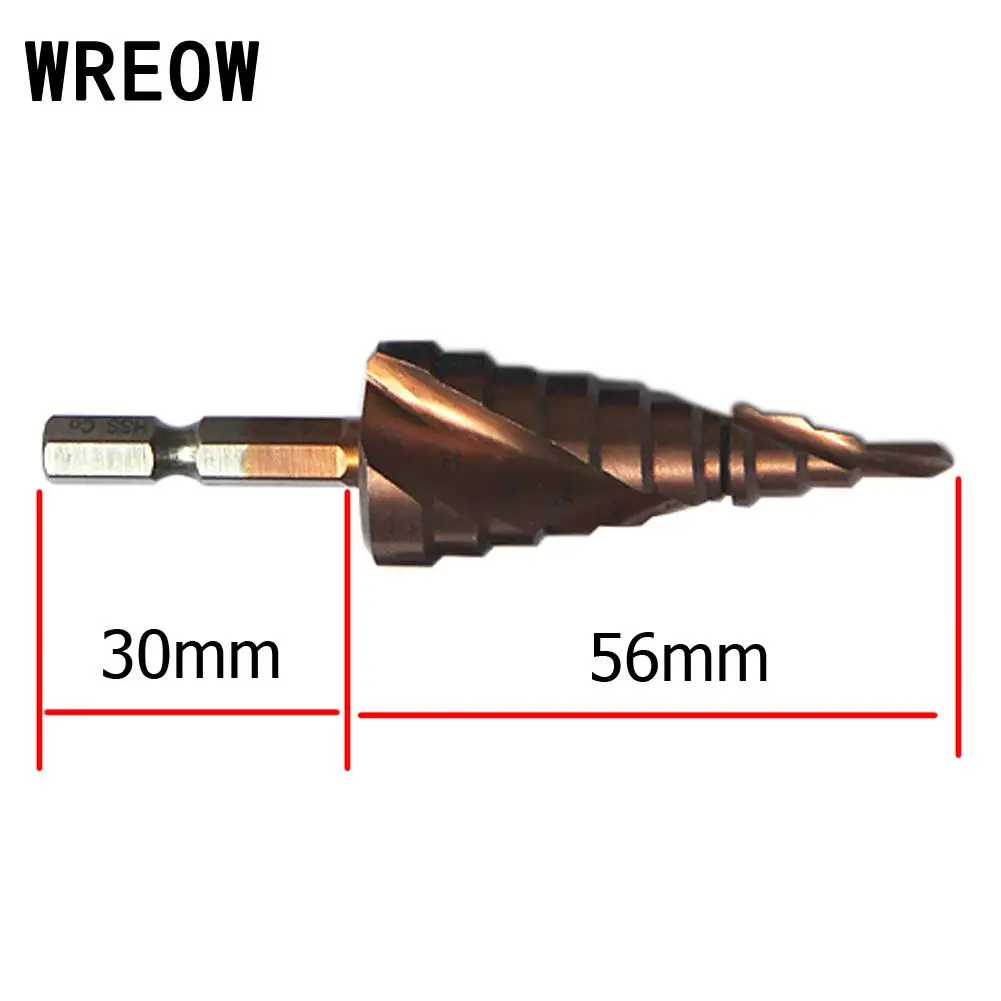 

Hex Shank Step Cone Drill Bit HSS Cobalt Hole Saw Cutter Tackle Tool for Metal High Speed Steel Wood Hole Cutter Step Cone Dr L5