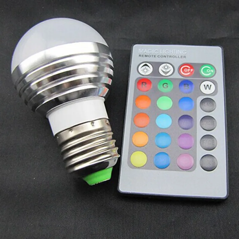 1Pc Multicolors RGB Christmas Decor Atmosphere LED Night Light E27 5W 110V - 220V LED lamp Spotlight Bulb With IR Remote 6