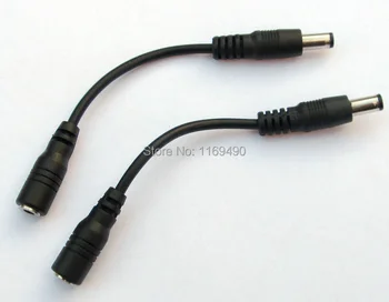 

10pcs Short Straight DC 3.5x1.35mm female line to 5.5x2.5mm male power Plug connector cord extension cable 14cm , Free shipping