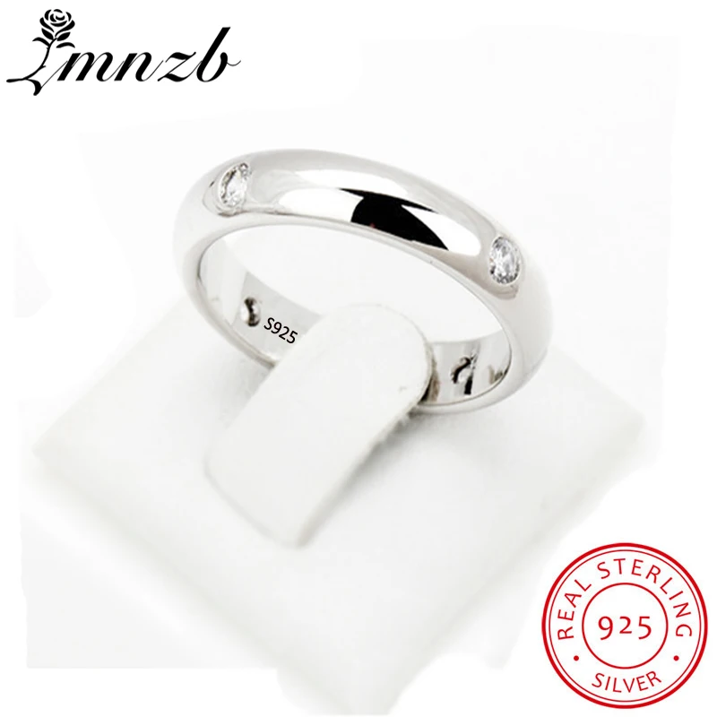 

LMNZB New Hot Sale 100% Original 925 Solid Silver Ring Set 4pcs CZ Diamant Engagement Wedding Couples Ring for Lover Women LR946