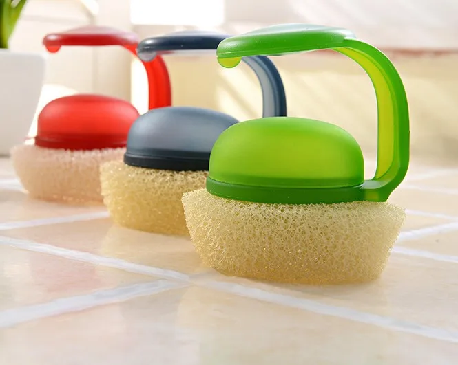1PC Plastic Handheld Sponge Kitchen Cleaning Bathtub Ceramic Tile Glass