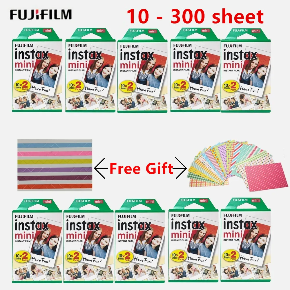 Белая фотобумага fujifilm instax mini 10 300 листов 3 дюймовая мгновенная для камер Mini8 9 7s 70 25