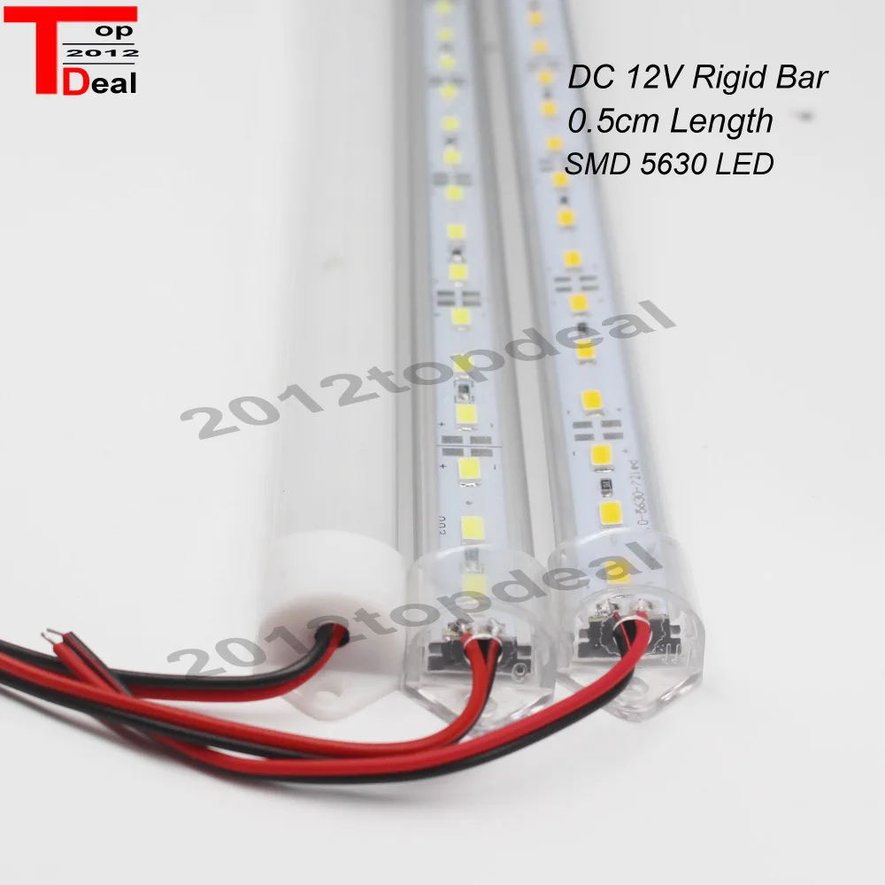 5 шт. 50 см DC12V SMD 5630/5730 светодиодный светильник с жесткой светодиодной полосой+ крышка из поликарбоната светодиодный светильник(теплый белый/холодный белый