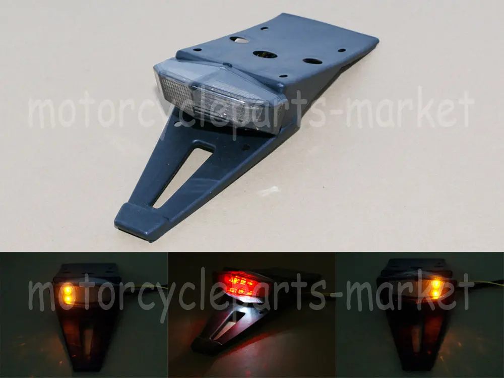 

Smoke Lens Motorcycle Enduro Trial Bike 10 LED Brake Stop Rear Turn Signals Fender Tail Light Indicator lamp 12V