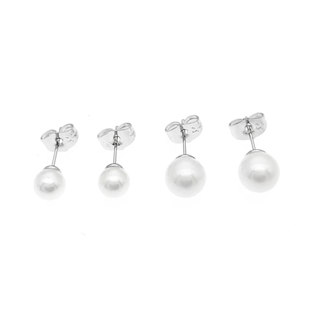 

8/5mm White Pearl Earrings Women Stud Earring Orecchini Perle Boucle Oreille Parel Oorbel Aretes Perola Inci Kupe Kolczyki E2799