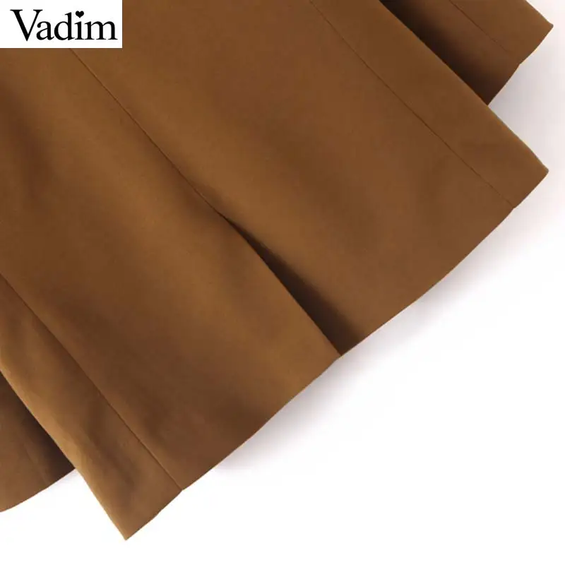 Vadim женский шикарный стильный Блейзер двубортный Карманы с длинным рукавом офисная одежда пальто Женская однотонная шикарная Верхняя одежда Топы CA499