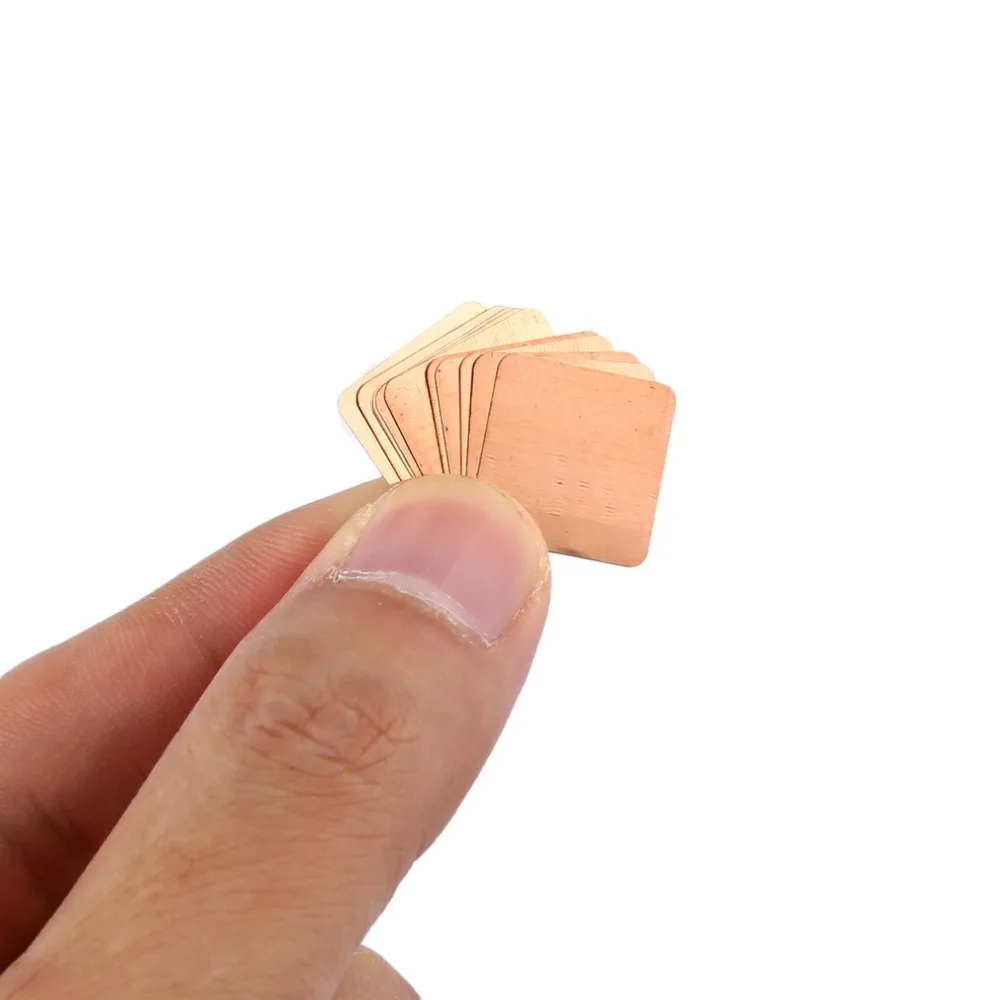 10pcs/set Pure Copper Brass Heatsink Shim Thermal Pad Barrier for Laptop Graphics Card 15x15mm Fast Thermal Dissipation 10pcs/set Pure Copper Brass Heatsink Shim Thermal Pad Barrier for Laptop Graphics Card 15x15mm Fast Thermal Dissipation