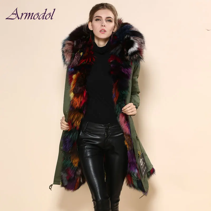 Best Offers Good Quality Mrs Brand Fur Jacket Long Real Fox Fur Jacket Women Parka Winter Warming Thick Fur Natural Fur Parka