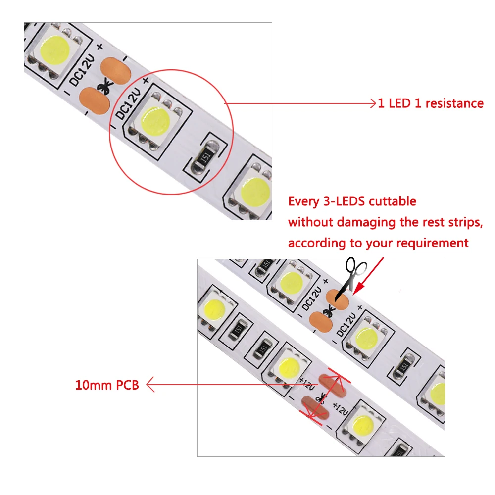 Epistar светодио дный чип 5050 светодио дный природного газа белый/теплый белый/RGB DC12V 60 светодио дный s/m 5 м гибкий светодио дный свет светодио