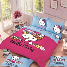 Unsere heißer verkauf bettwäschesatz, Hallo Kitty bed set, komfortable bettwäsche, Hallo Kitty bett bettbezug voll, königin king size, 3/4 pcs