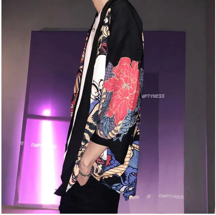 2020 japonês kimono cardigan homens estilo japonês