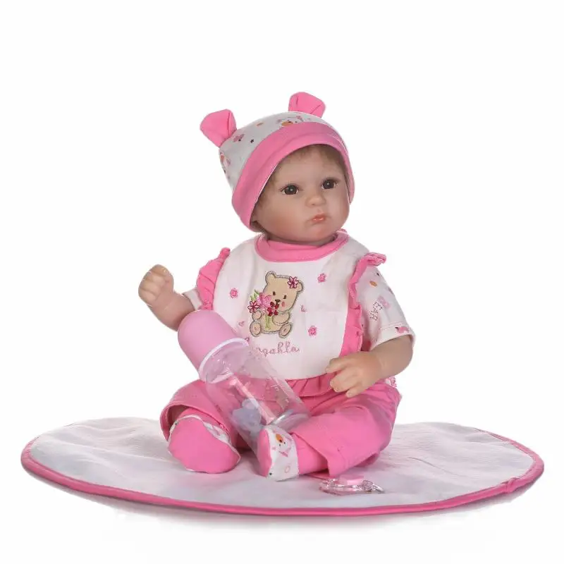 Npkcollection 40 см силикона Reborn Baby Doll игрушки, реалистичные игровой дом сном игрушки подарок для малыша Прекрасный новорожденных девочек