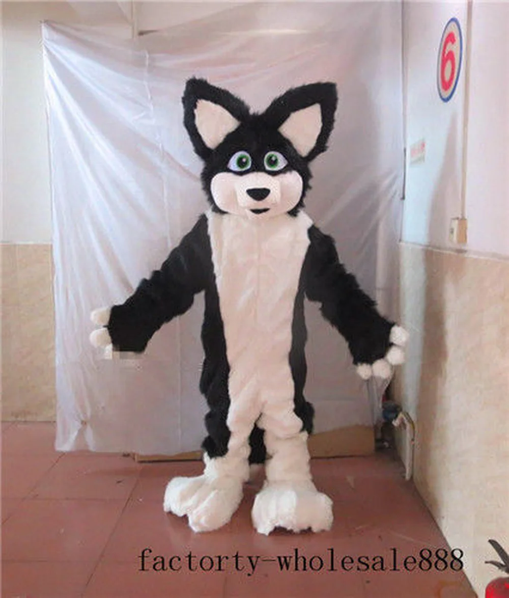 

New Black Husky Dog Fox Mascot Costume Suits Cosplay Party Game Dress Outfits Clothing Advertising Carnival Halloween Christmas