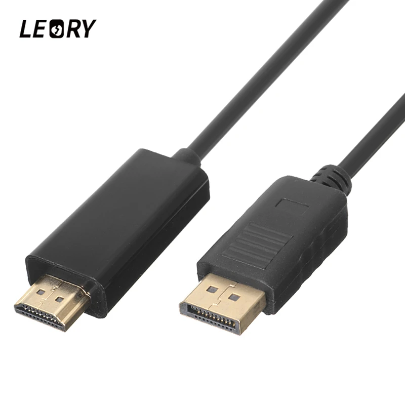 

LEORY DP To HDMI Cable 1.8M Display Port To HD multimedi Male AV Cable Adaptor For HDTV LCD PC Laptop 1080P