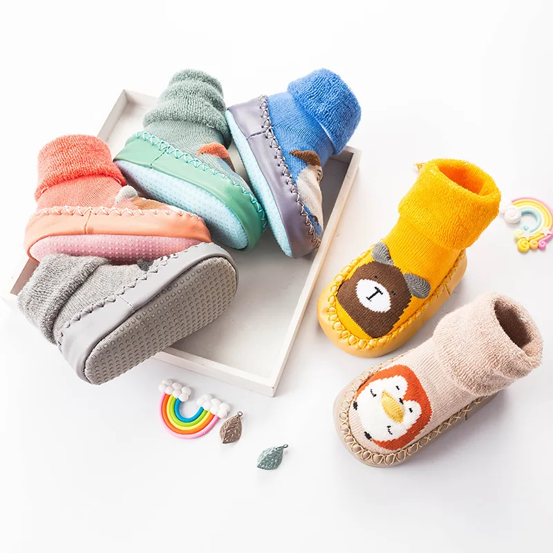 KiDaDndy/Утепленные зимние носки с объемным рисунком для малышей милые эластичные