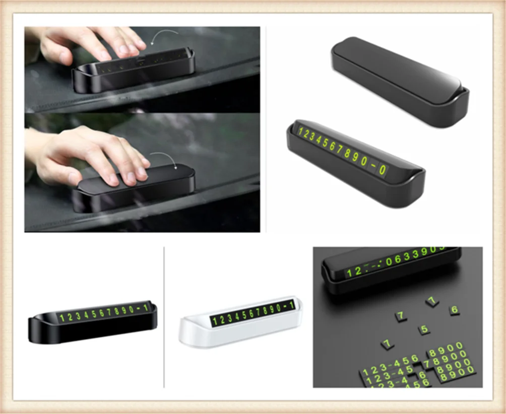 Car shape temporary parking card phone number board lot