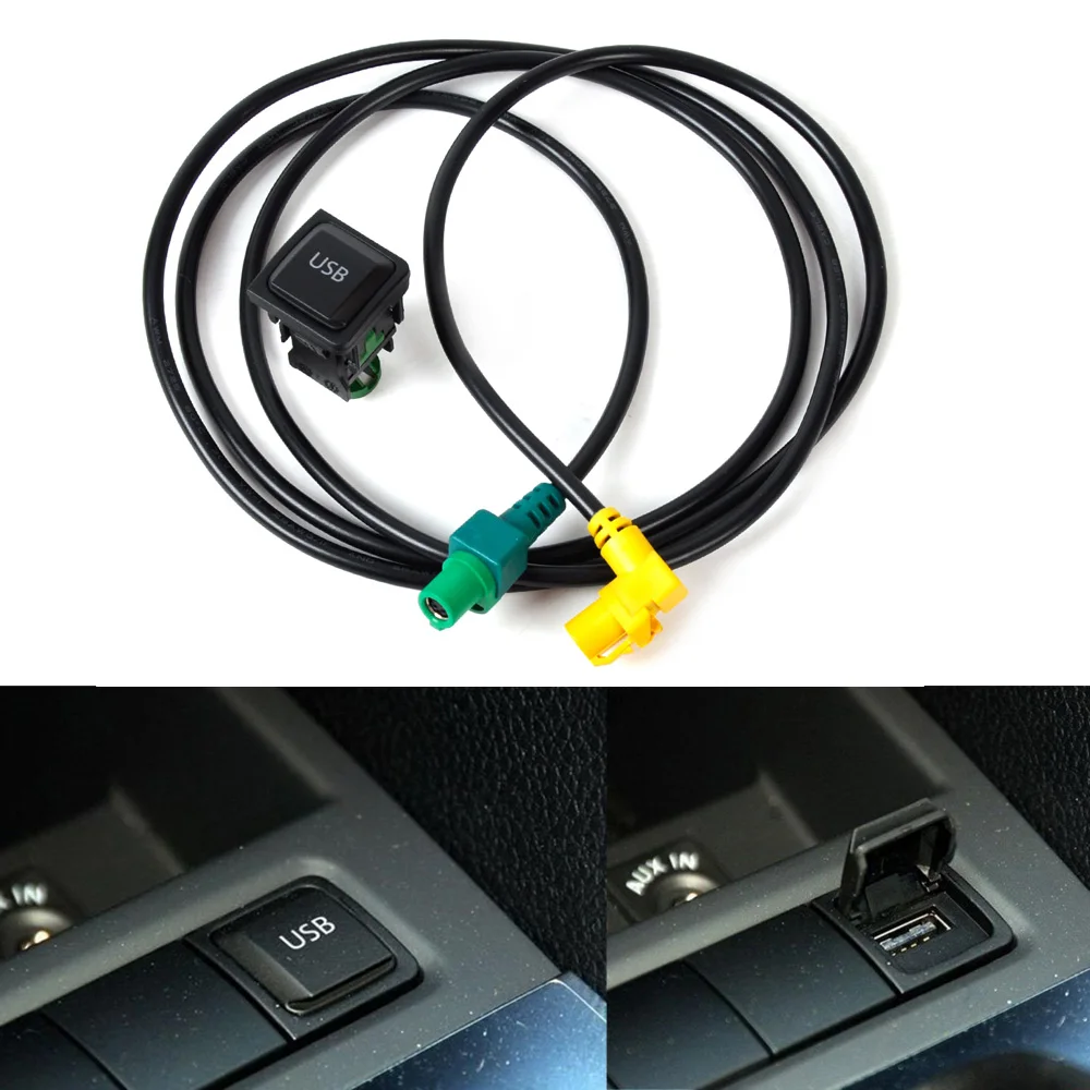 Автомобильный USB кабель адаптер с переключателем для VW RCD300+ RCD510 RNS315 Golf Jetta MK6 Polo Touran Tiguan Scirocco