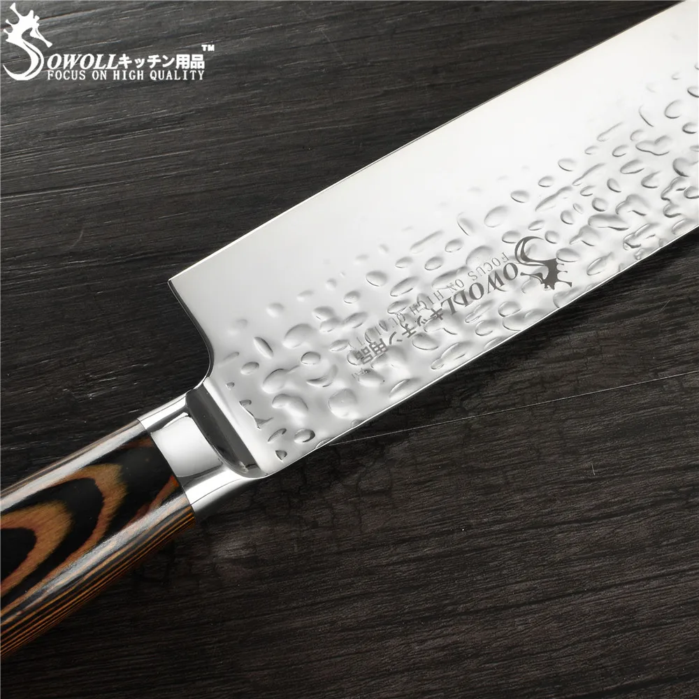 SOWOLL фирменный кухонный нож nakiri, овощные ножи, японский стиль .