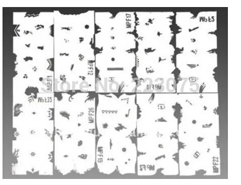 Горячая 20 смешанных дизайнов трафарет для аэрографа шаблон для дизайна ногтей листы набор кистей краски