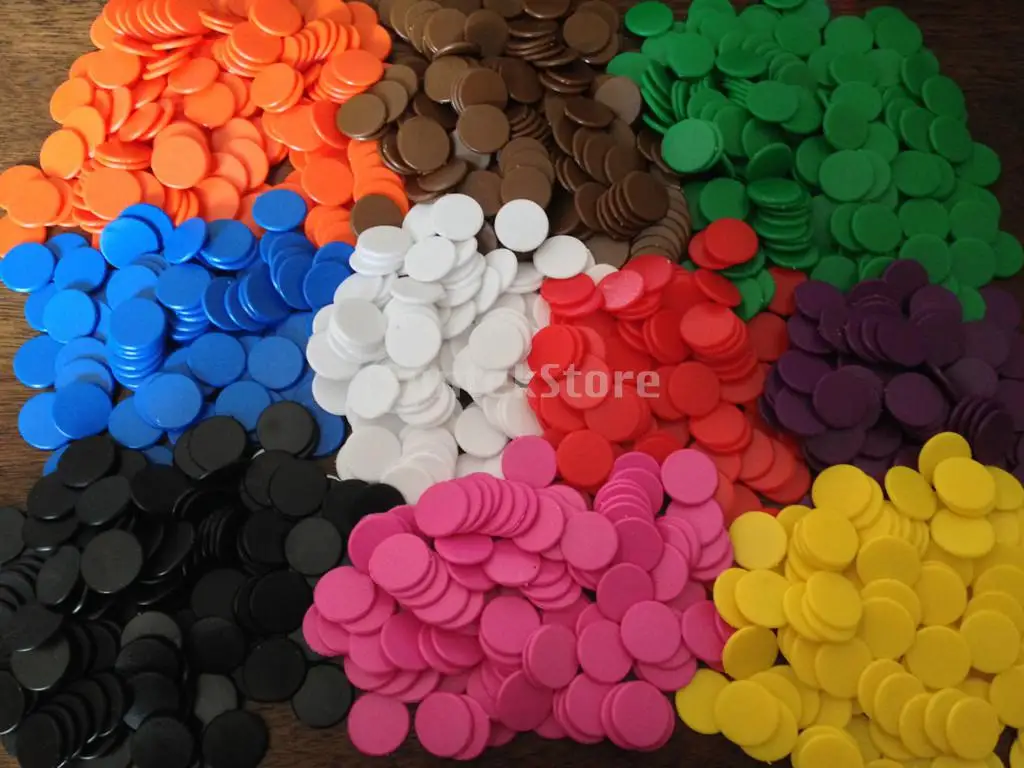 

100 Opaque Plastic Board Game Counters Tiddly winks Numeracy Teaching 4 Colors