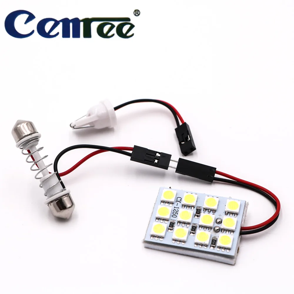 CENREE 10PCS 15 LED Panel White Car 5050 Smd Auto Dome Interior Bulb