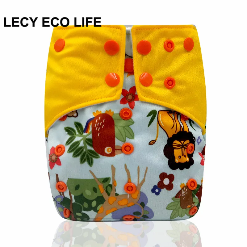 

LECY ECO LIFE one size sleeve diaper with color tab, square tab baby reusable nappy with stay dry suede cloth inner wholesale