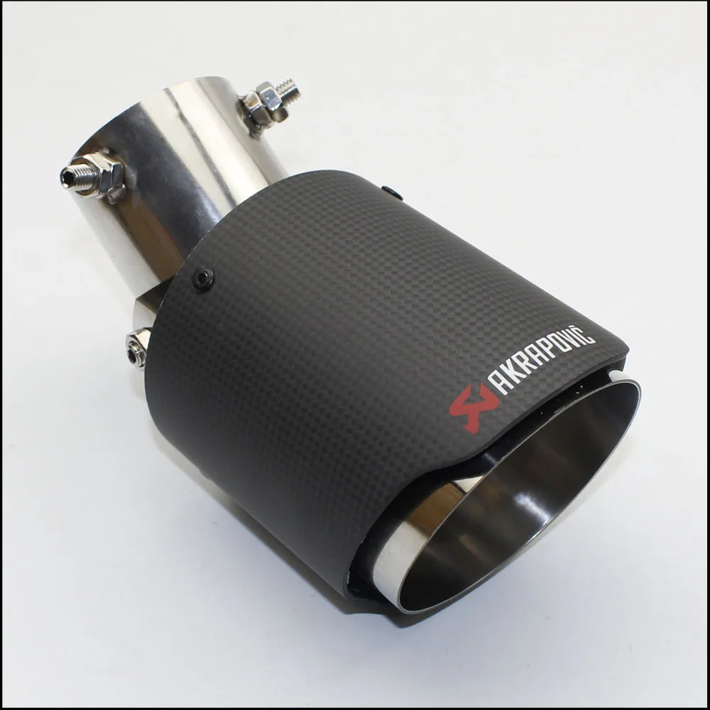 

car styling Matte+ stainless steel AK Akrapovic Pipe exhaust pipe Adjust 45 degrees muffler For Universal Carbon Exhaust Tips