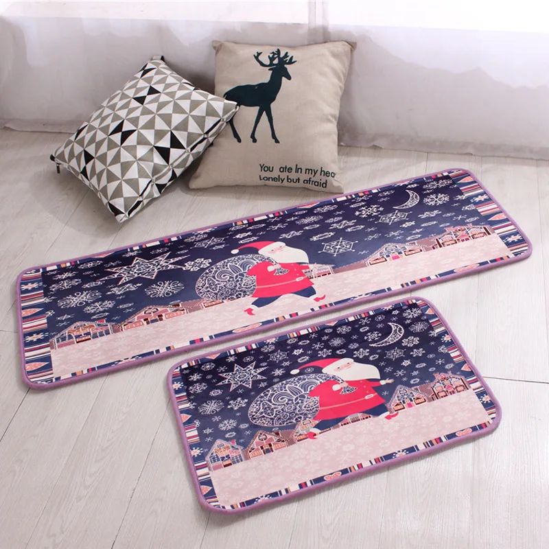 Kids Funny Santa Claus Snow Rugs Kitchen Carpets For Baby Home Living Room Large Hallway Door Floor Bathroom Bedroom Bath Mats | Дом и сад
