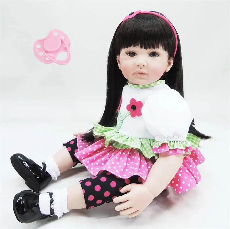 60cm Silicone reborn baby doll toy lifelike 24inch vinyl princess toddler girl babies doll play house bedtime toy birthday gift 60cm Silicone reborn baby doll toy lifelike 24inch vinyl princess toddler girl babies doll play house bedtime toy birthday gift