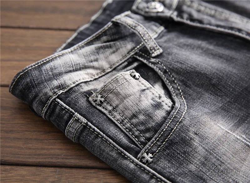 Обтягивающие мужские джинсы Летняя одежда Стрейчевые джинсы мужские уличные эластичные повседневные узкие джинсы мужские качественные