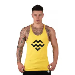 Новый Singlets для мужчин s безрукавки для женщин рубашка оборудование для фитнеса Мужчин's золотые Стрингер мышцы майка жилет