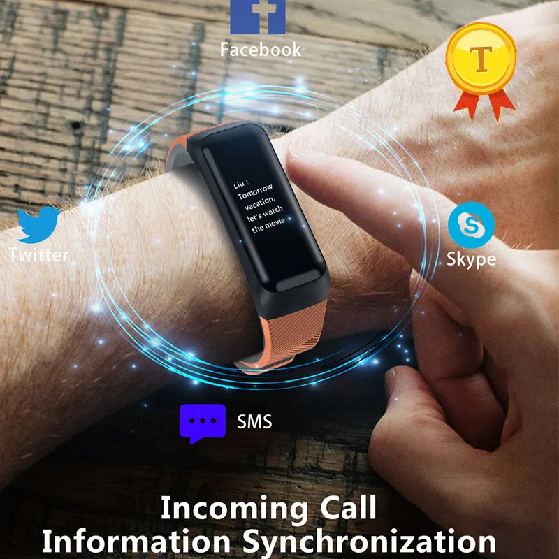 Лучшие продажи 0,96 дюймов Bluetooth 4,0 Смарт Браслет поддержка сообщения оповещения Будильник Напоминание секундомер обратный отсчет