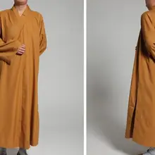 Буддийские толстый хлопок костюм священника zen Униформа кунг-фу костюмы для медитации платье лежала одежда желтый унисекс