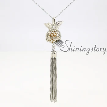 

wings ball tassel openwork long necklace with tassel diffuser necklace essential oil necklace wholesale diffuser jewelry essenti