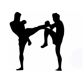 

58cm x 58cm 2 x Muay Thai Kickboxing Funny Graphical (one For Each Side)Car Sticker For Truck Window Door Vinyl Decal 13 Colors