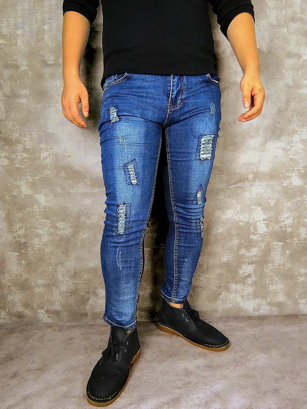 Мужские джинсы в стиле хип-хоп, брендовые обтягивающие джинсы, повседневные штаны, черные джинсы, Стрейчевые узкие брюки, большой размер, уличная одежда