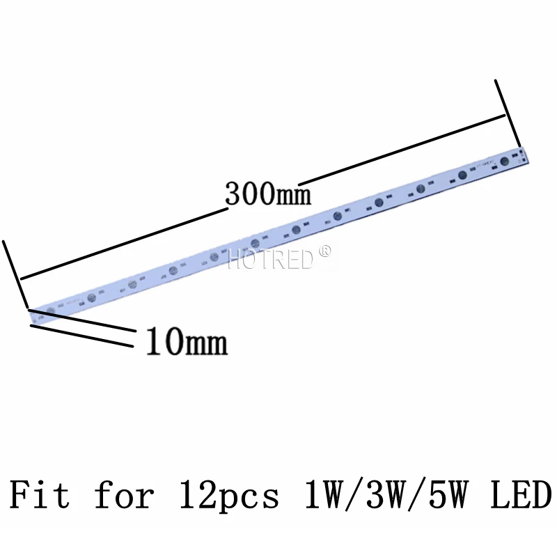 10 шт. 10 Вт 30 Вт Светодиодный 36 Вт алюминиевая Базовая пластина 500 мм* 10 мм 300*10 мм прямоугольная лампа pcb для высокой мощности Светодиодный светильник - Испускаемый цвет: 300X10mm PCB