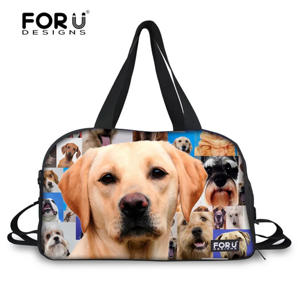 dog print duffle bag