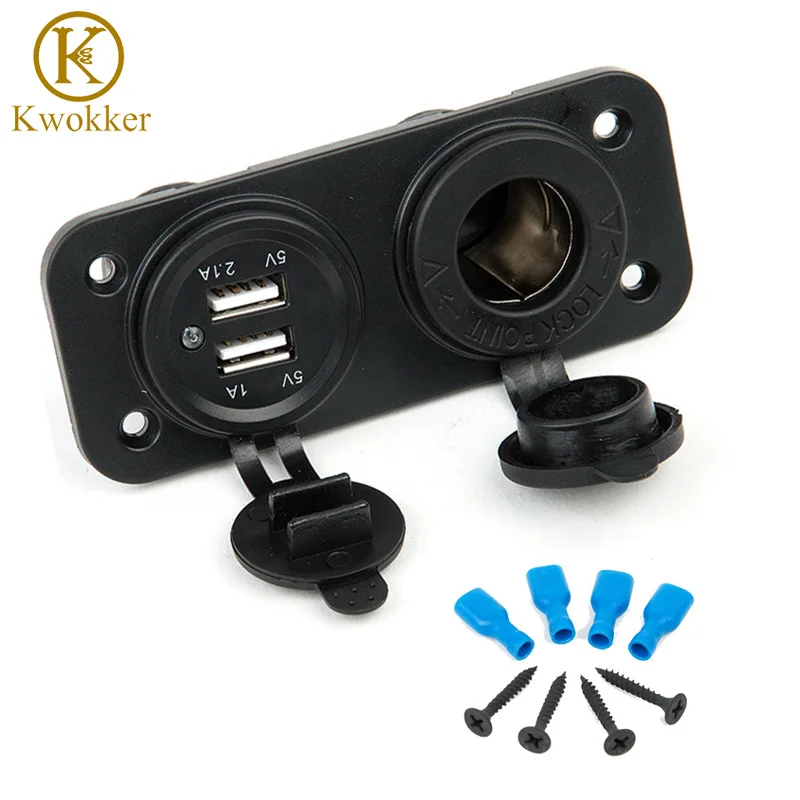

12V Dual USB Car Cigarette Lighter Socket Splitter USB 12V 3.1A / 4.2A Car Charger Power Adapter Motorcycle Charger Socket