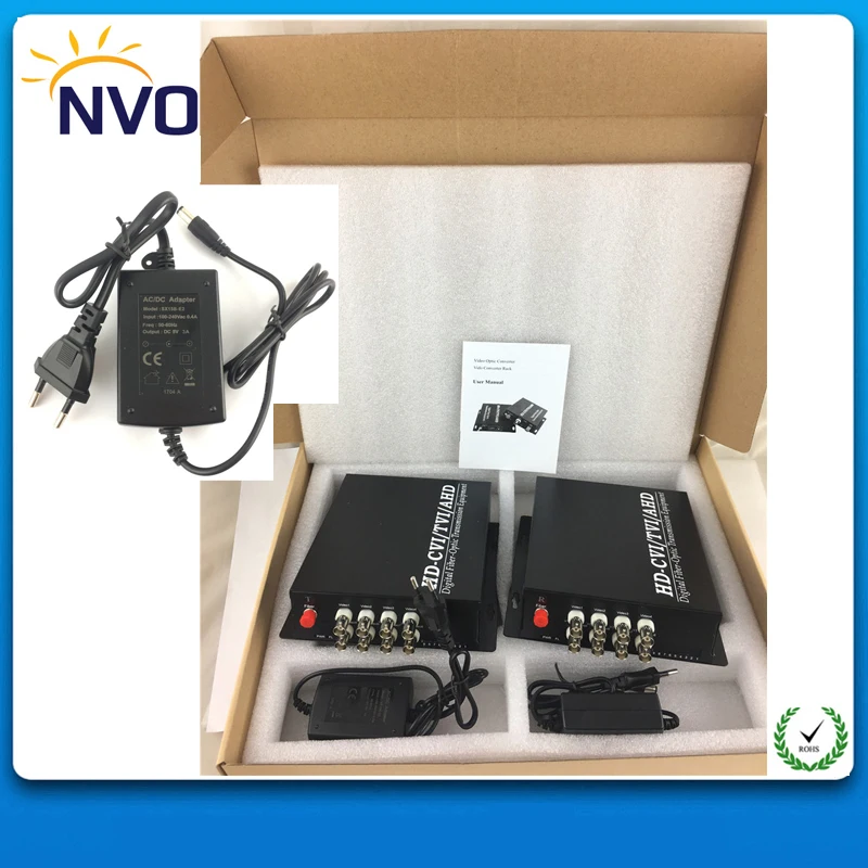 8-канальный HD-AHD/CVI/TVI видео, 1080 P, Single-mode, один волокно 20 км FC, евро Мощность адаптер, волоконно-оптический цифровой видеомультиплексор