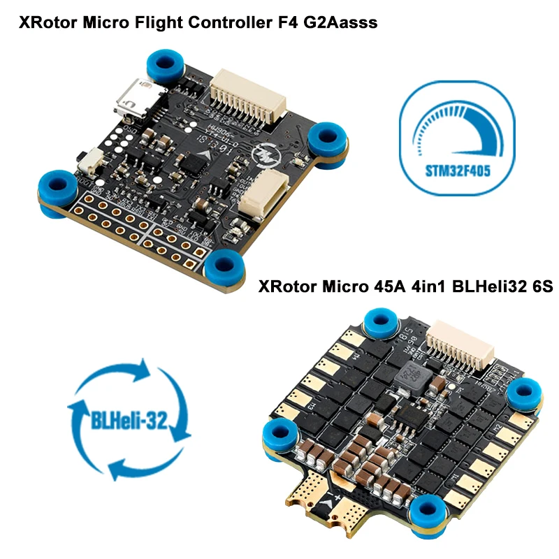 

Hobbywing XRotor Micro 45A 4in1 BLHeli32 6S ESC With XRotor Micro Flight Controller F4 G2 for FPV Racing drone Quadcopter